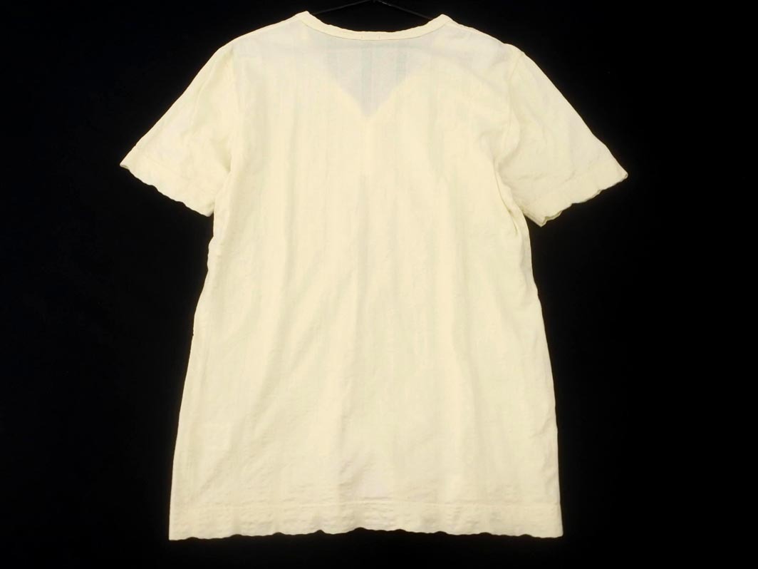 Paul Smith ポールスミス ヘンリーVネック Tシャツ sizeL/アイボリー ■◆ ☆ fgc3 メンズ_画像4