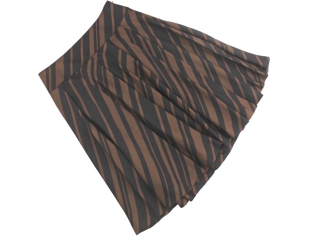 ネコポスOK BURBERRY バーバリー BLACK LABEL ブラックレーベル フレア スカート size38/茶ｘ黒 ■◇ ☆ fgc3 レディース