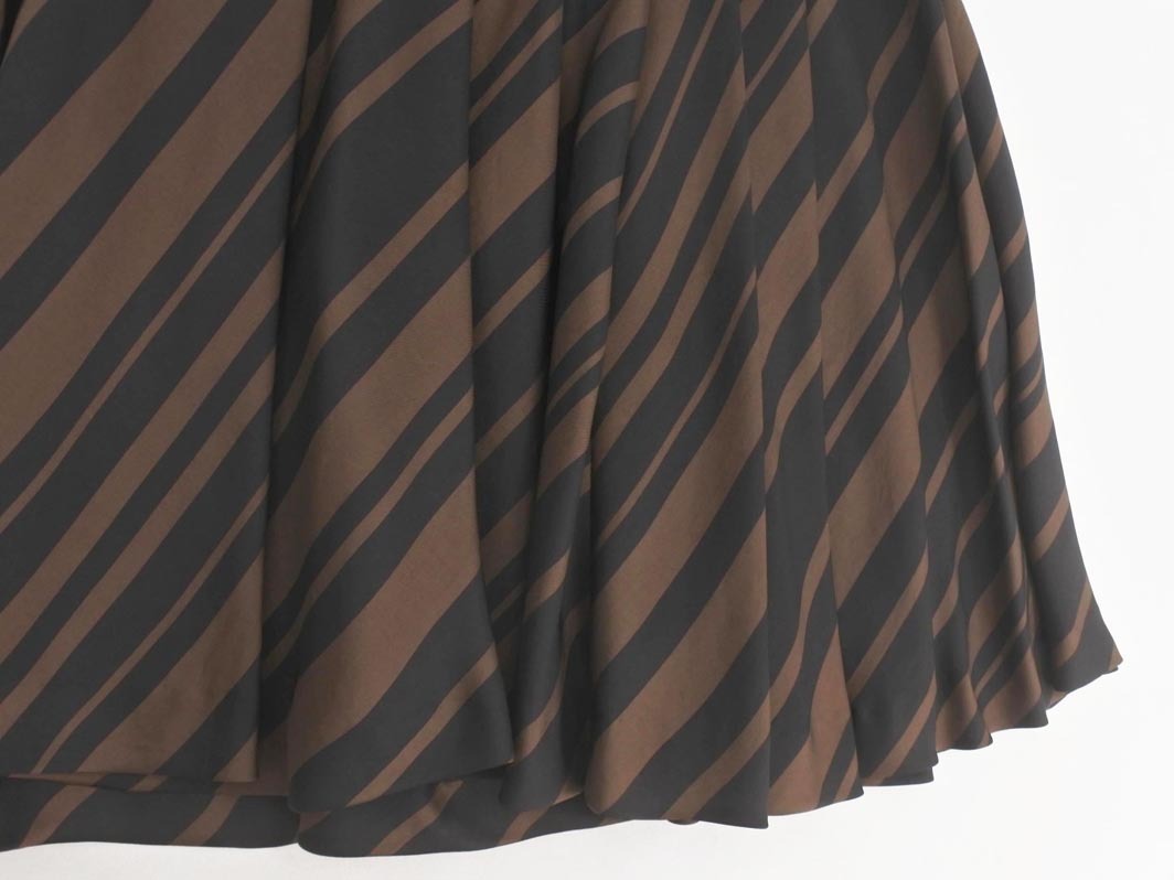 ネコポスOK BURBERRY バーバリー BLACK LABEL ブラックレーベル フレア スカート size38/茶ｘ黒 ■◇ ☆ fgc3 レディース