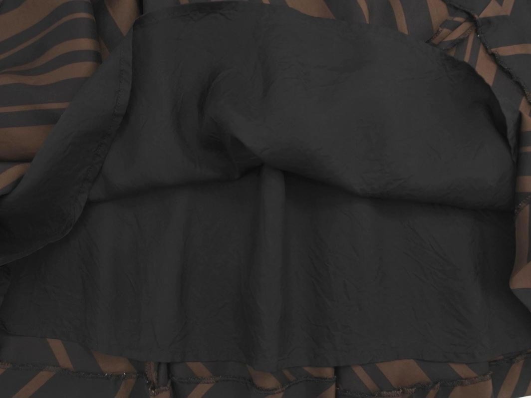 ネコポスOK BURBERRY バーバリー BLACK LABEL ブラックレーベル フレア スカート size38/茶ｘ黒 ■◇ ☆ fgc3 レディース