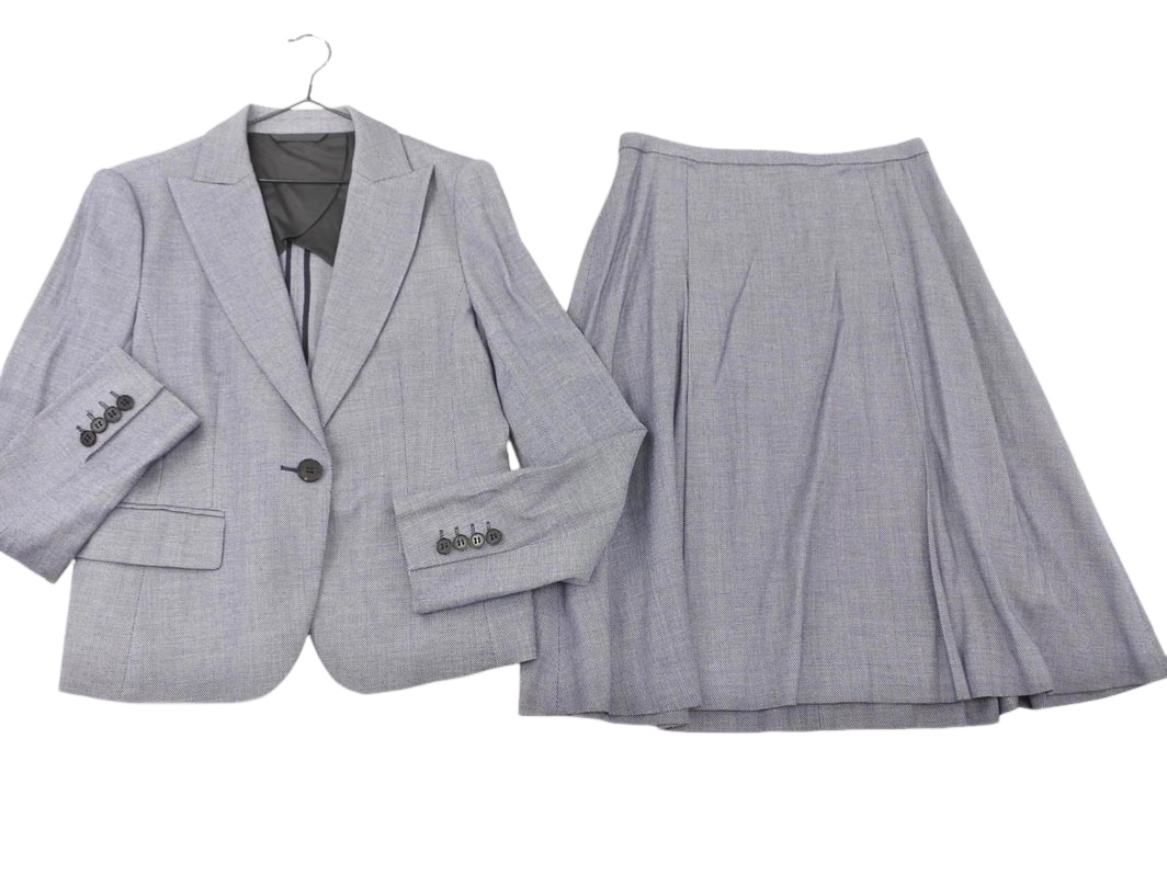 MACKINTOSH LONDON マッキントッシュロンドン セットアップ ジャケット スカート スーツ size40/グレー ■◇ ☆ fgc1 レディース_画像1