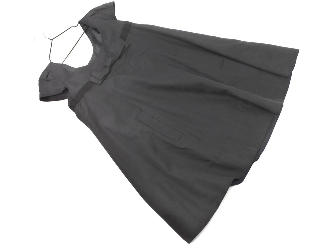 ネコポスOK JILLSTUART ジルスチュアート リボン チュニック ワンピース sizeS/黒 ■◆ ☆ fgc3 レディース