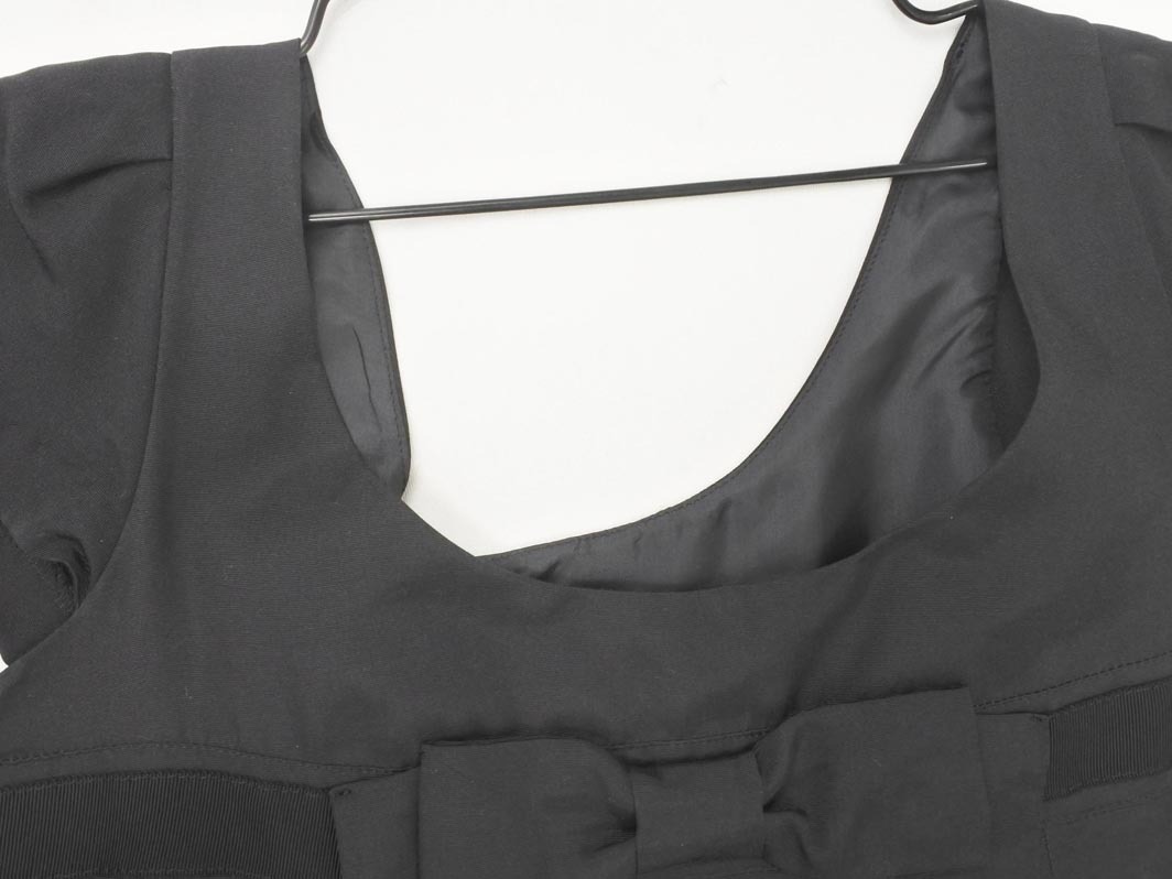 ネコポスOK JILLSTUART ジルスチュアート リボン チュニック ワンピース sizeS/黒 ■◆ ☆ fgc3 レディース