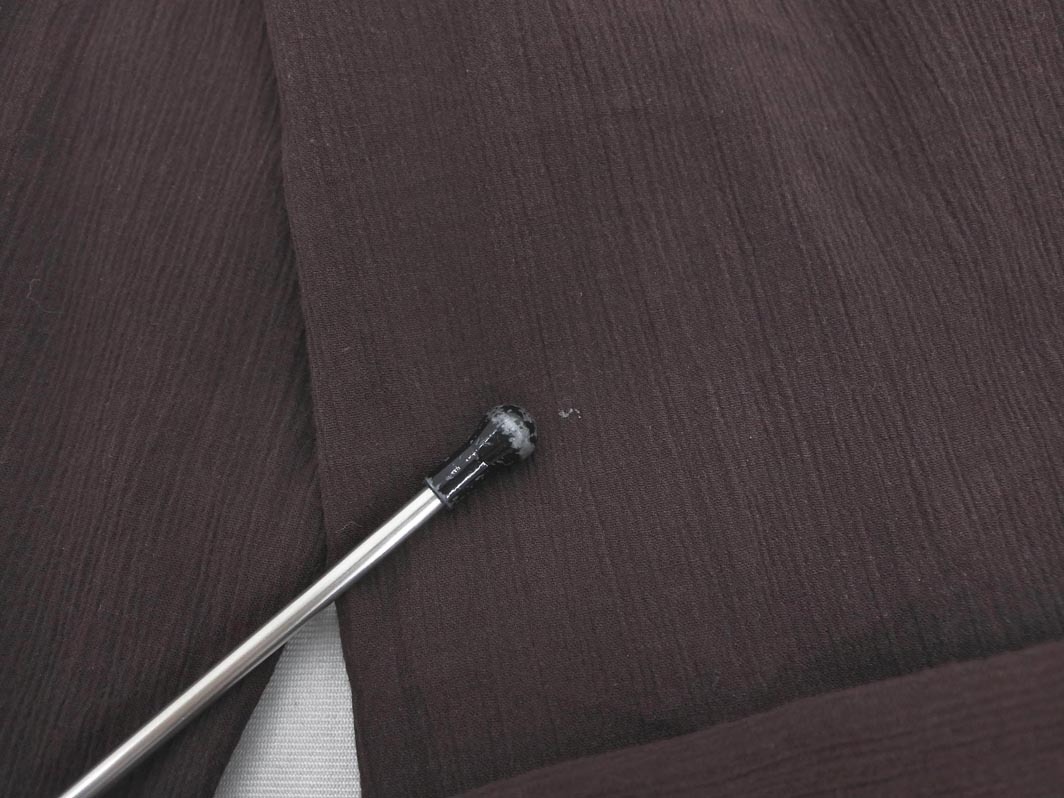 ネコポスOK agnes b アニエスベー フリル ブラウス シャツ size36/茶 ■◇ ☆ fgc3 レディース_画像5