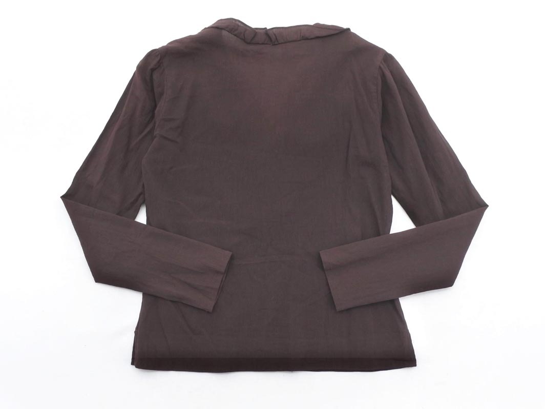 ネコポスOK agnes b アニエスベー フリル ブラウス シャツ size36/茶 ■◇ ☆ fgc3 レディース_画像6