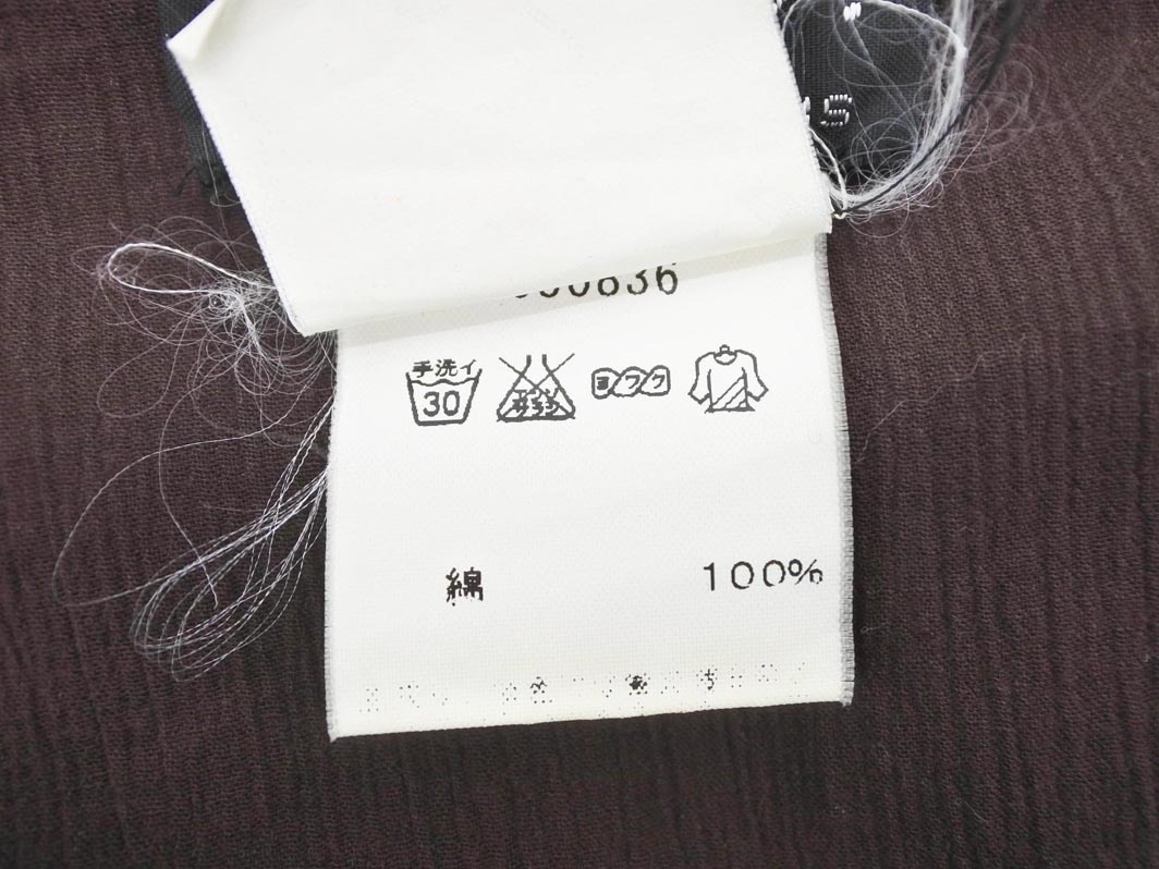 ネコポスOK agnes b アニエスベー フリル ブラウス シャツ size36/茶 ■◇ ☆ fgc3 レディース_画像7