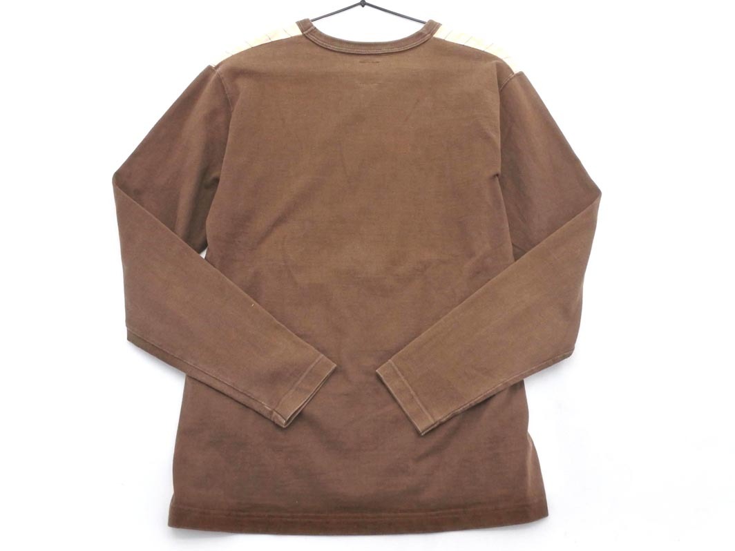 SHIPS シップス 切替 プルオーバー カットソー sizeM/ベージュｘ茶 ■◇ ☆ fgc5 メンズ