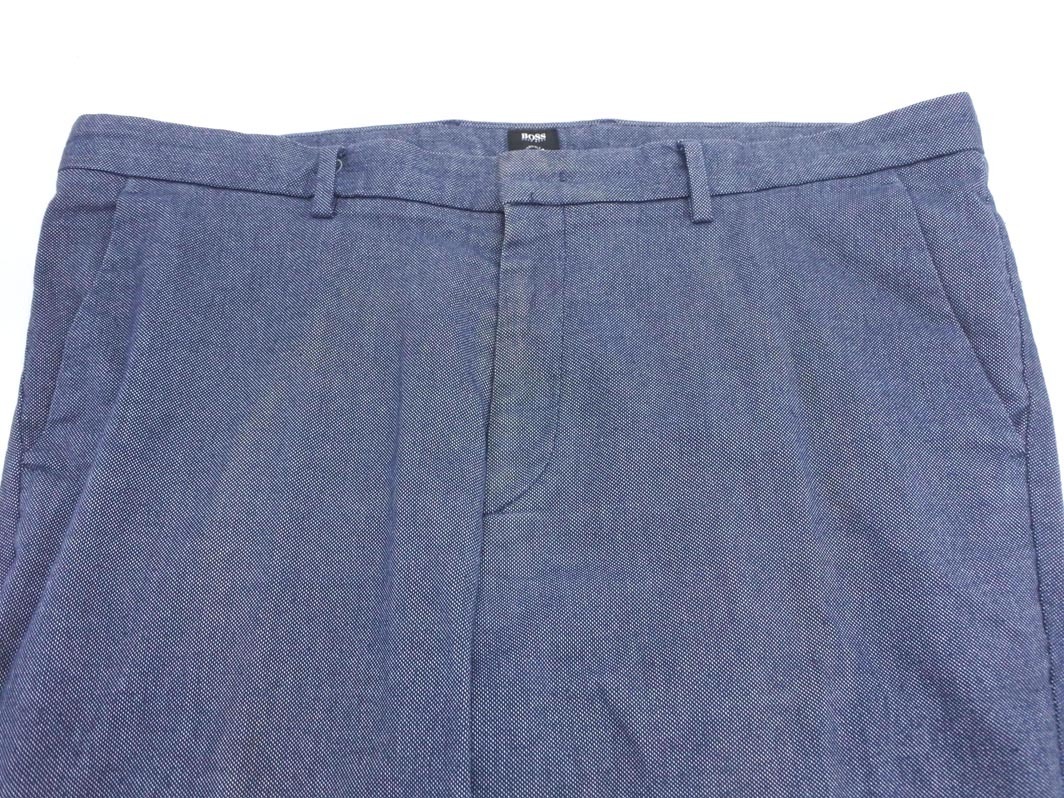 HUGO BOSS ヒューゴ?ボス スリムフィット ストレッチ パンツ size56/紺 ■■ ☆ fgc4 メンズ