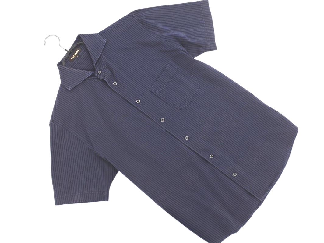  кошка pohs OK PAUL STUART paul (pole) Stuart полоса карман рубашка sizeM/ темно-синий #* * fgc5 мужской 