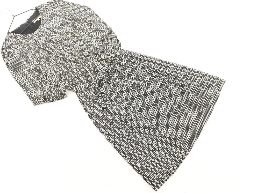 PAUL STUART paul (pole) Stuart геометрический рисунок A линия One-piece size6/ белый x чёрный #* * fgc4 женский 