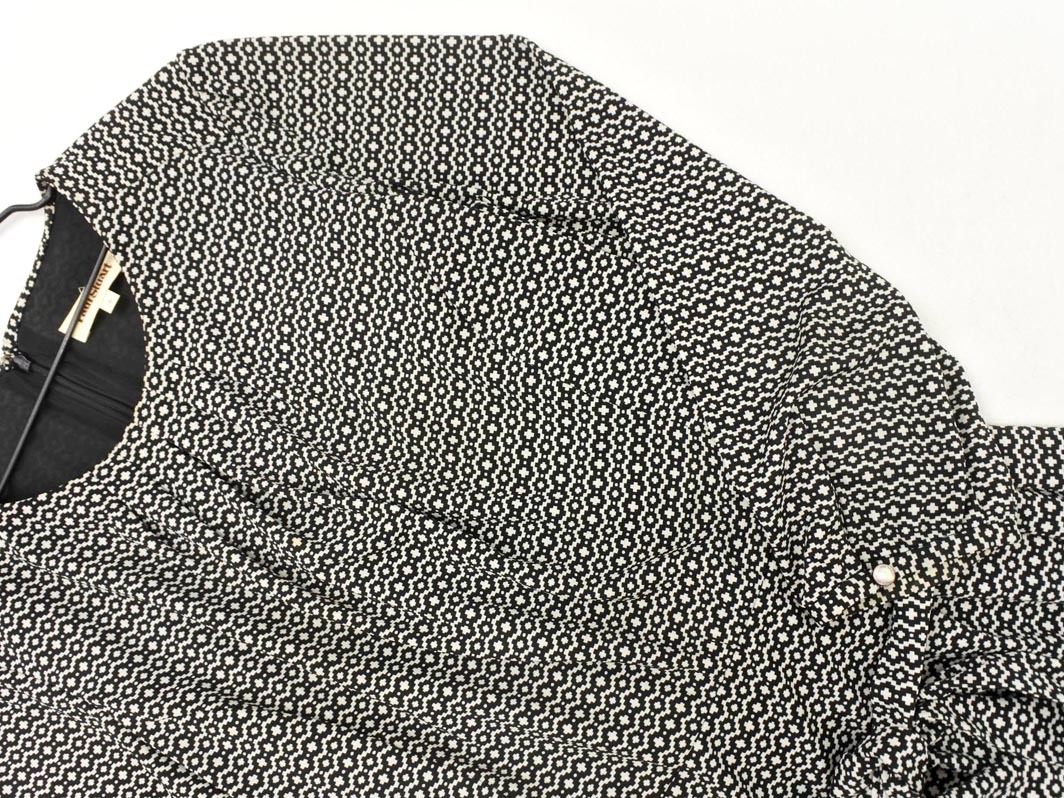 PAUL STUART paul (pole) Stuart геометрический рисунок A линия One-piece size6/ белый x чёрный #* * fgc4 женский 