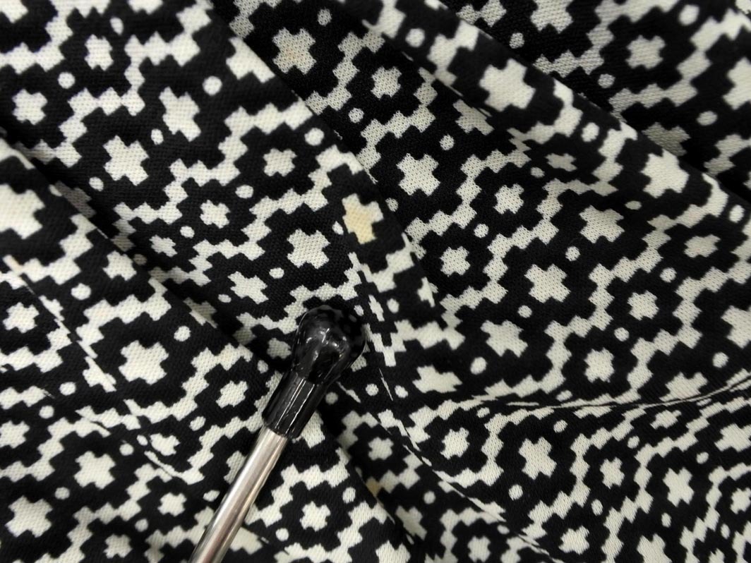 PAUL STUART paul (pole) Stuart геометрический рисунок A линия One-piece size6/ белый x чёрный #* * fgc4 женский 