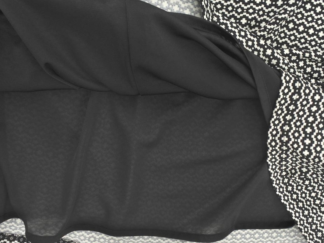 PAUL STUART paul (pole) Stuart геометрический рисунок A линия One-piece size6/ белый x чёрный #* * fgc4 женский 