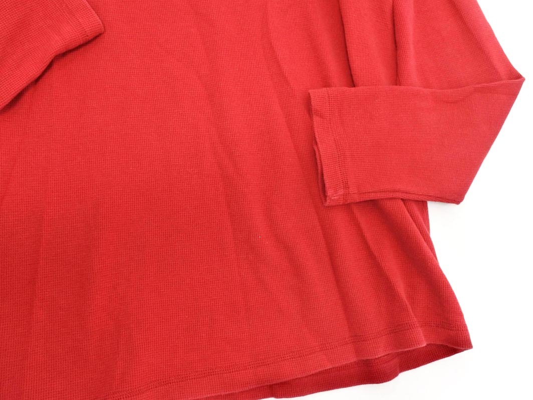 TOMMY HILFIGER トミーヒルフィガー ワッフル ハーフボタン カットソー sizeXL/赤 ■◇ ☆ fgc4 メンズ_画像3