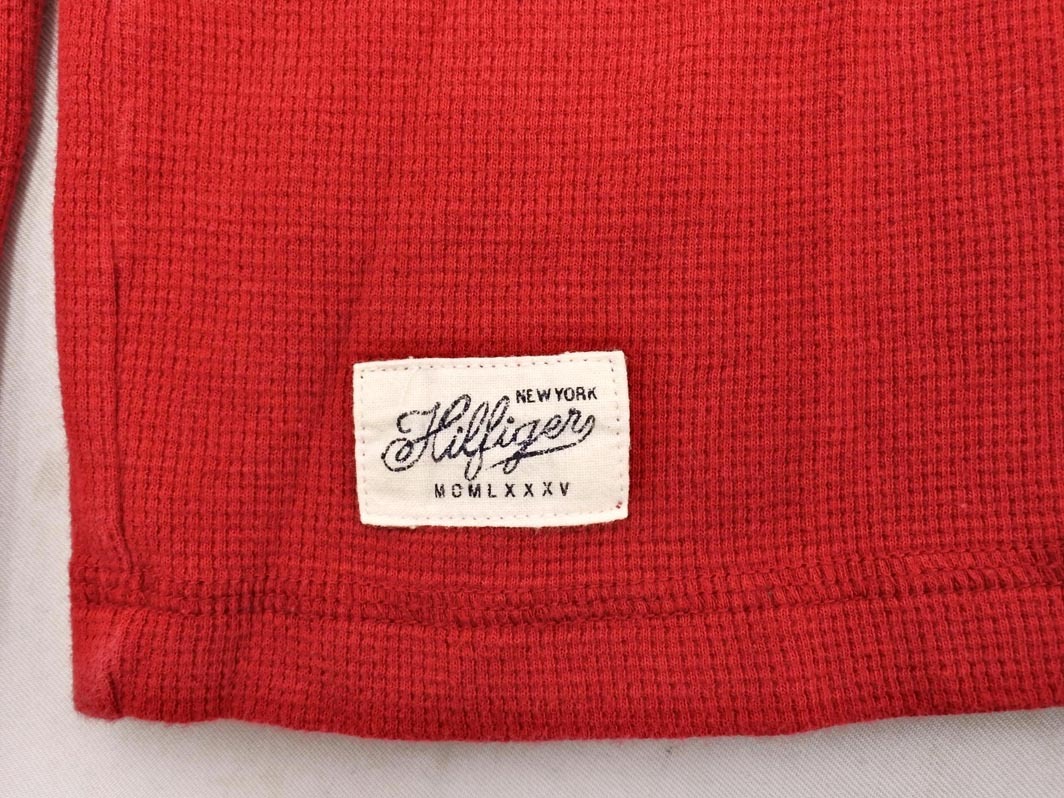 TOMMY HILFIGER トミーヒルフィガー ワッフル ハーフボタン カットソー sizeXL/赤 ■◇ ☆ fgc4 メンズ_画像4