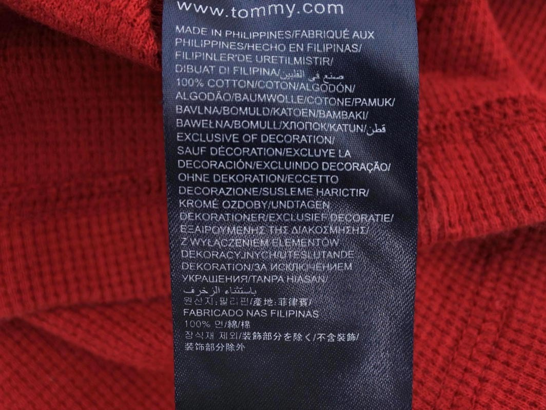 TOMMY HILFIGER トミーヒルフィガー ワッフル ハーフボタン カットソー sizeXL/赤 ■◇ ☆ fgc4 メンズ_画像6