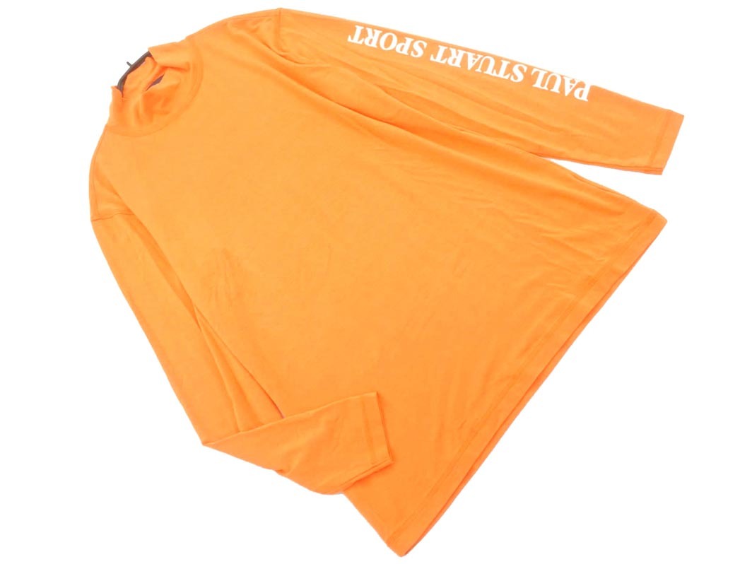PAUL STUART paul (pole) Stuart SPORT Golf с высоким воротником принт cut and sewn sizeL/ orange #* * fgc4 мужской 