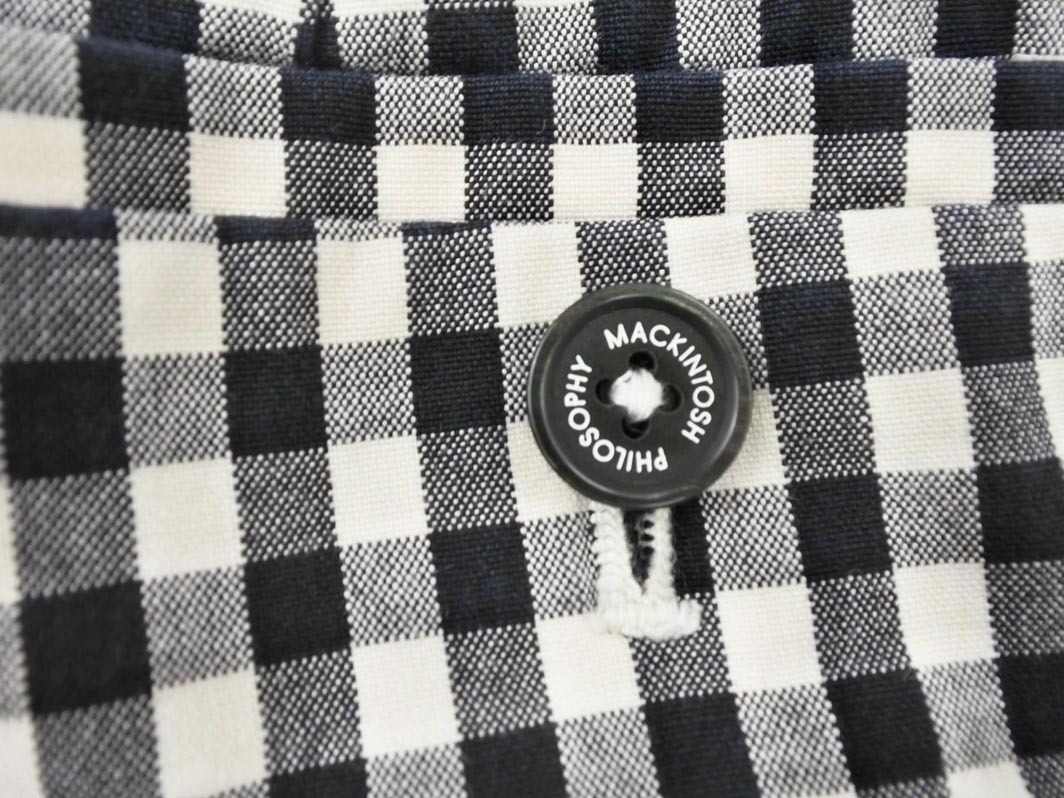 MACKINTOSH PHILOSOPHY マッキントッシュフィロソフィー ギンガムチェック テーパード パンツ size40/白ｘ紺 ■◇ ☆ fgc5 レディース_画像5