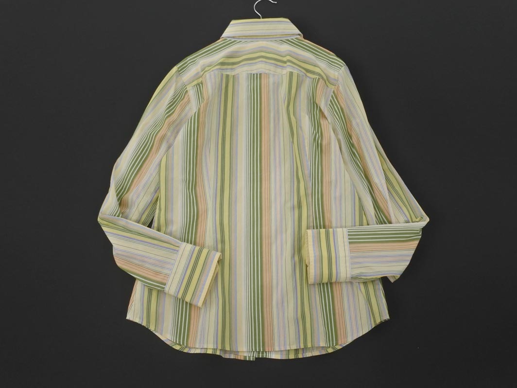 кошка pohs OK PAUL STUART paul (pole) Stuart полоса рубашка size6/ зеленый #* * fgc4 женский