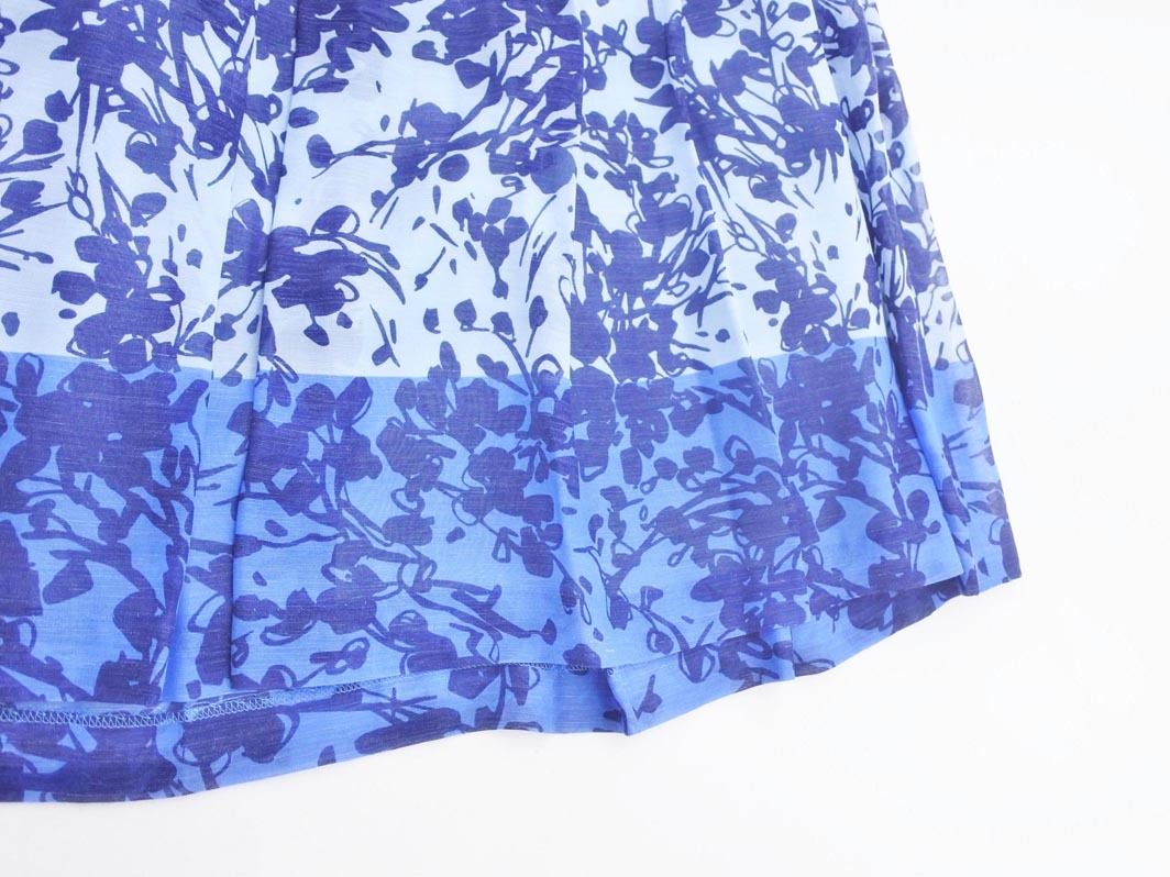 PAUL STUART paul (pole) Stuart linen. общий рисунок юбка size8/ синий #* * fgc8 женский