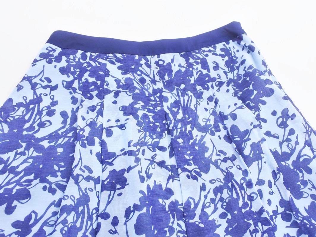 PAUL STUART paul (pole) Stuart linen. общий рисунок юбка size8/ синий #* * fgc8 женский