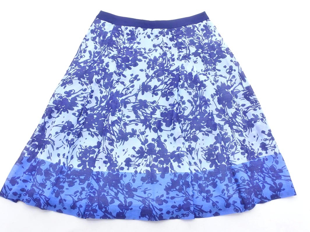 PAUL STUART paul (pole) Stuart linen. общий рисунок юбка size8/ синий #* * fgc8 женский