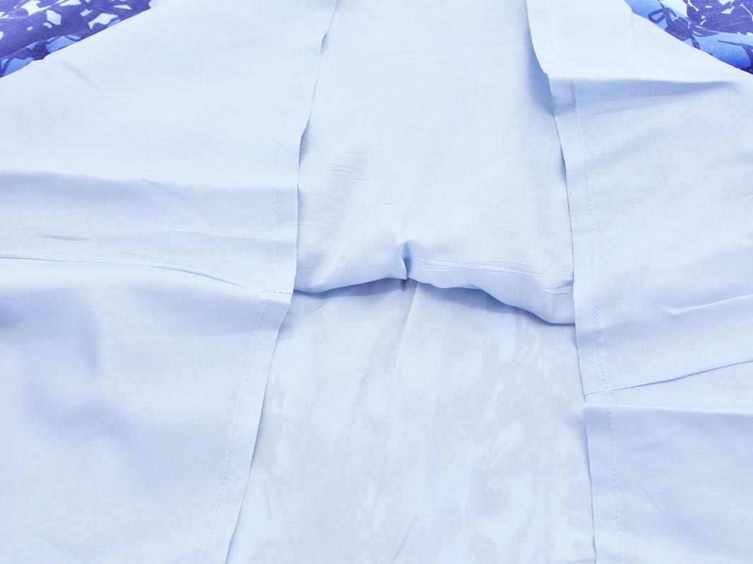 PAUL STUART paul (pole) Stuart linen. общий рисунок юбка size8/ синий #* * fgc8 женский