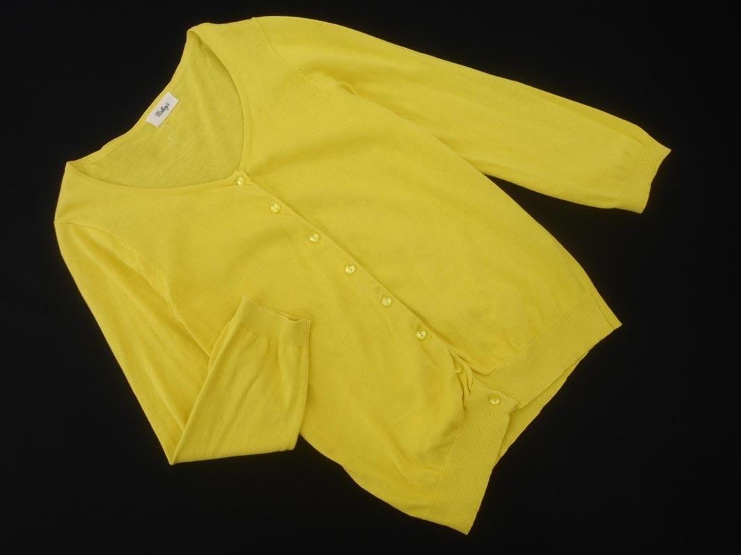 ネコポスOK NOLLEY’S ノーリーズ カーディガン size38/黄 ■◇ ☆ fgc9 レディース_画像1
