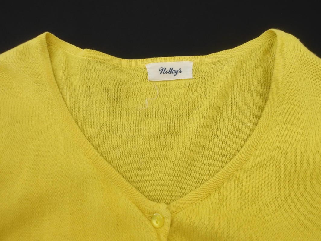 ネコポスOK NOLLEY’S ノーリーズ カーディガン size38/黄 ■◇ ☆ fgc9 レディース_画像3