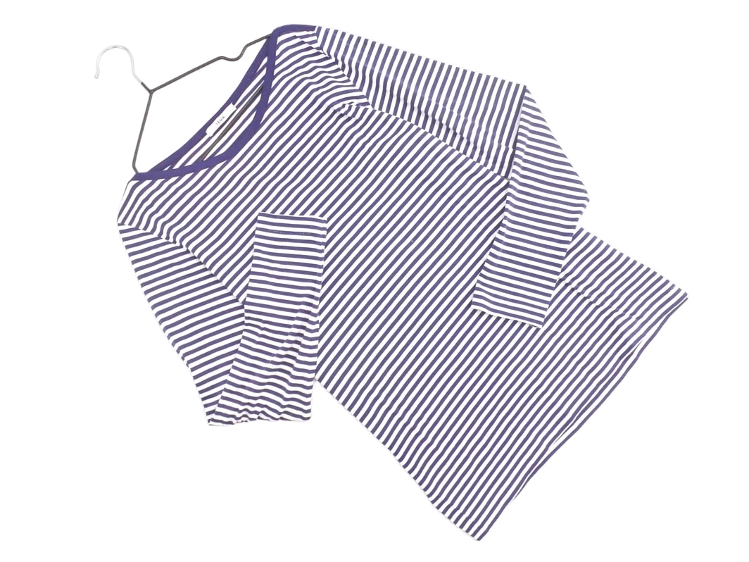 ネコポスOK IENA イエナ ボーダー カットソー 白ｘ紺 ■◇ ☆ fgc9 レディース_画像1