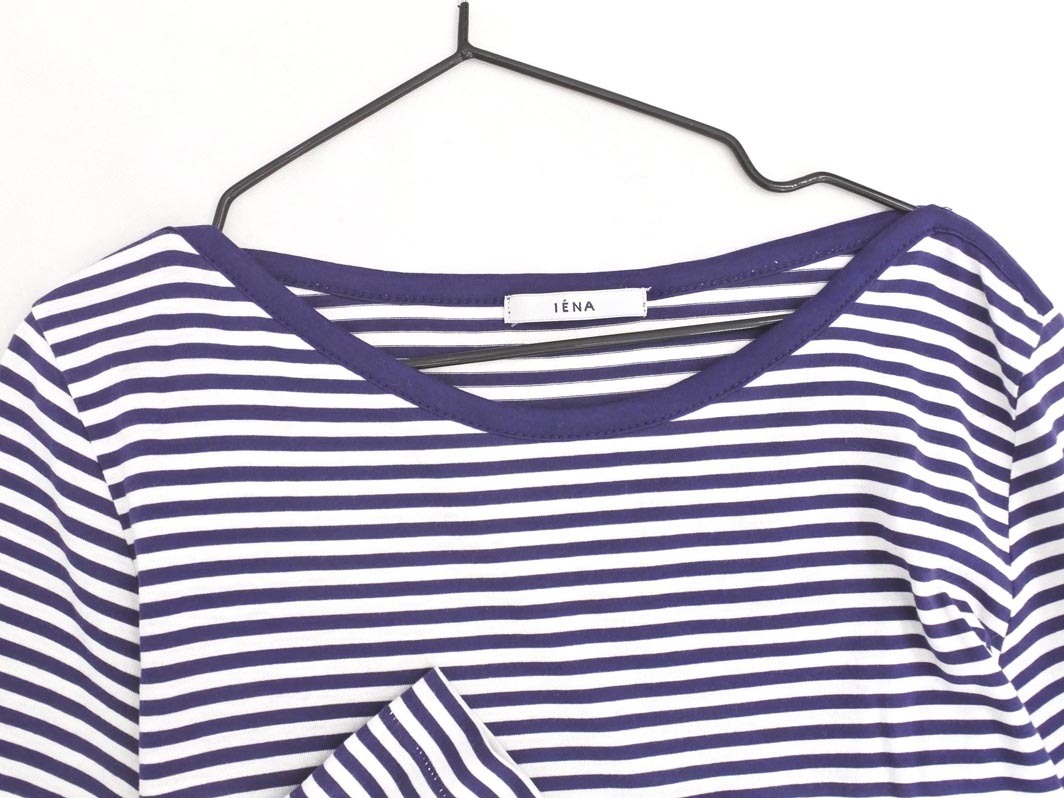 ネコポスOK IENA イエナ ボーダー カットソー 白ｘ紺 ■◇ ☆ fgc9 レディース_画像3