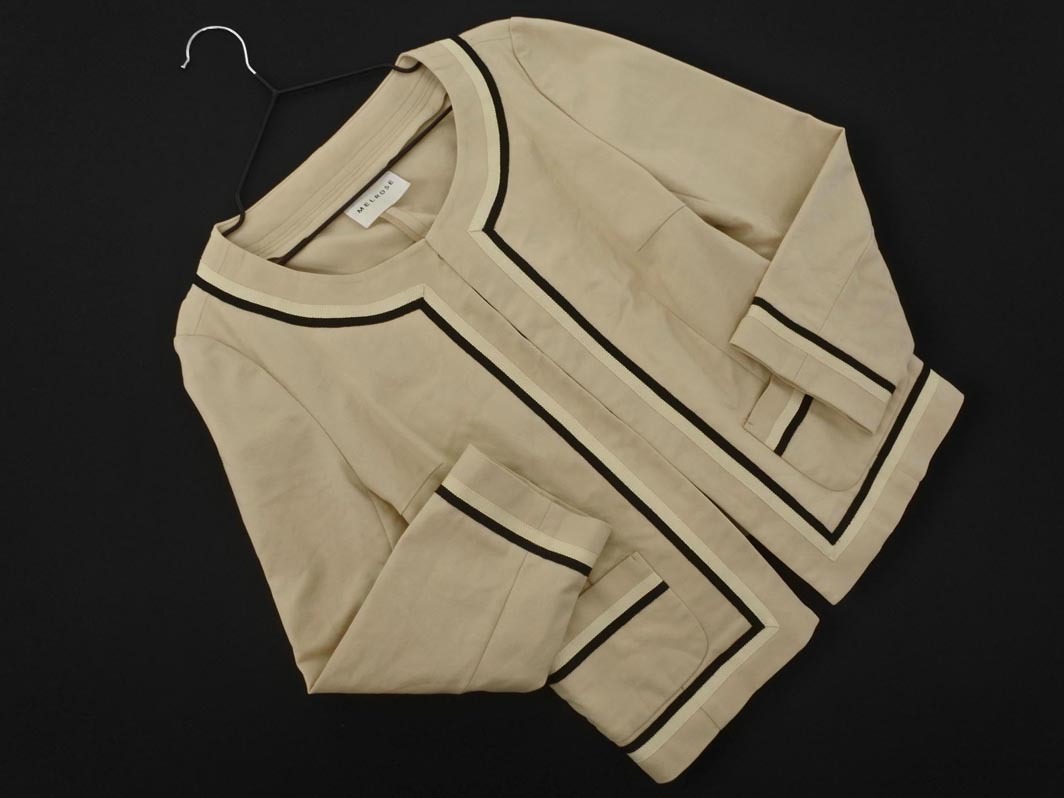MELROSE メルローズ ノーカラー ジャケット size3/ベージュ ■◇ ☆ fgd0 レディース_画像1