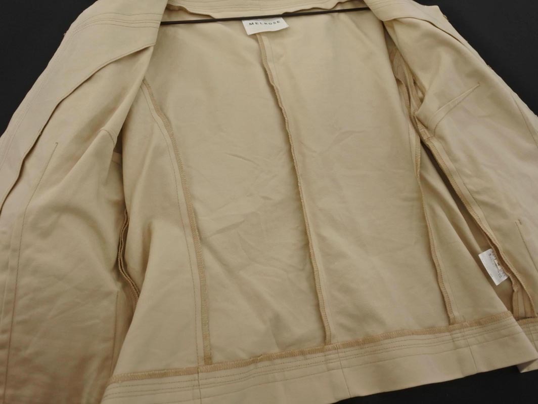 MELROSE メルローズ ノーカラー ジャケット size3/ベージュ ■◇ ☆ fgd0 レディース_画像4
