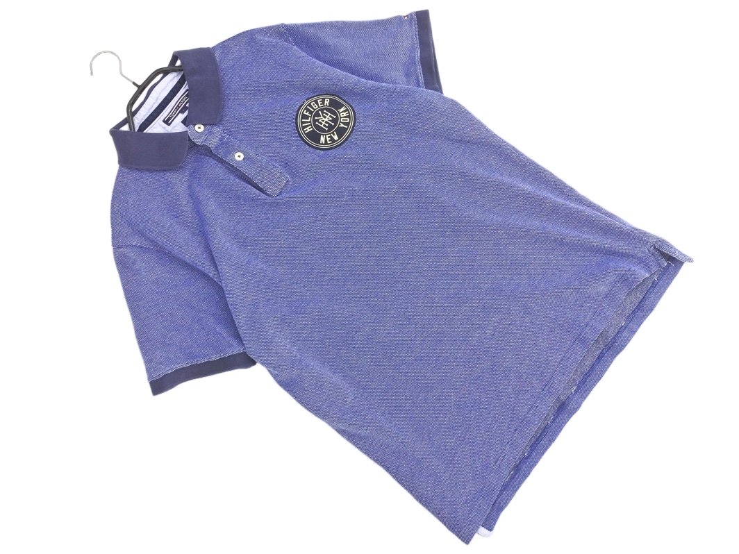 TOMMY HILFIGER トミーヒルフィガー ポロシャツ sizeL/青 ■◆ ☆ fgc8 メンズ_画像1