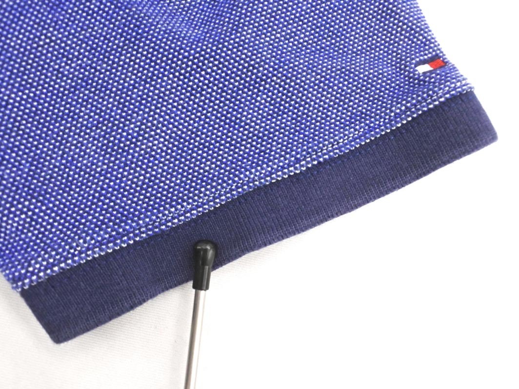TOMMY HILFIGER トミーヒルフィガー ポロシャツ sizeL/青 ■◆ ☆ fgc8 メンズ_画像9