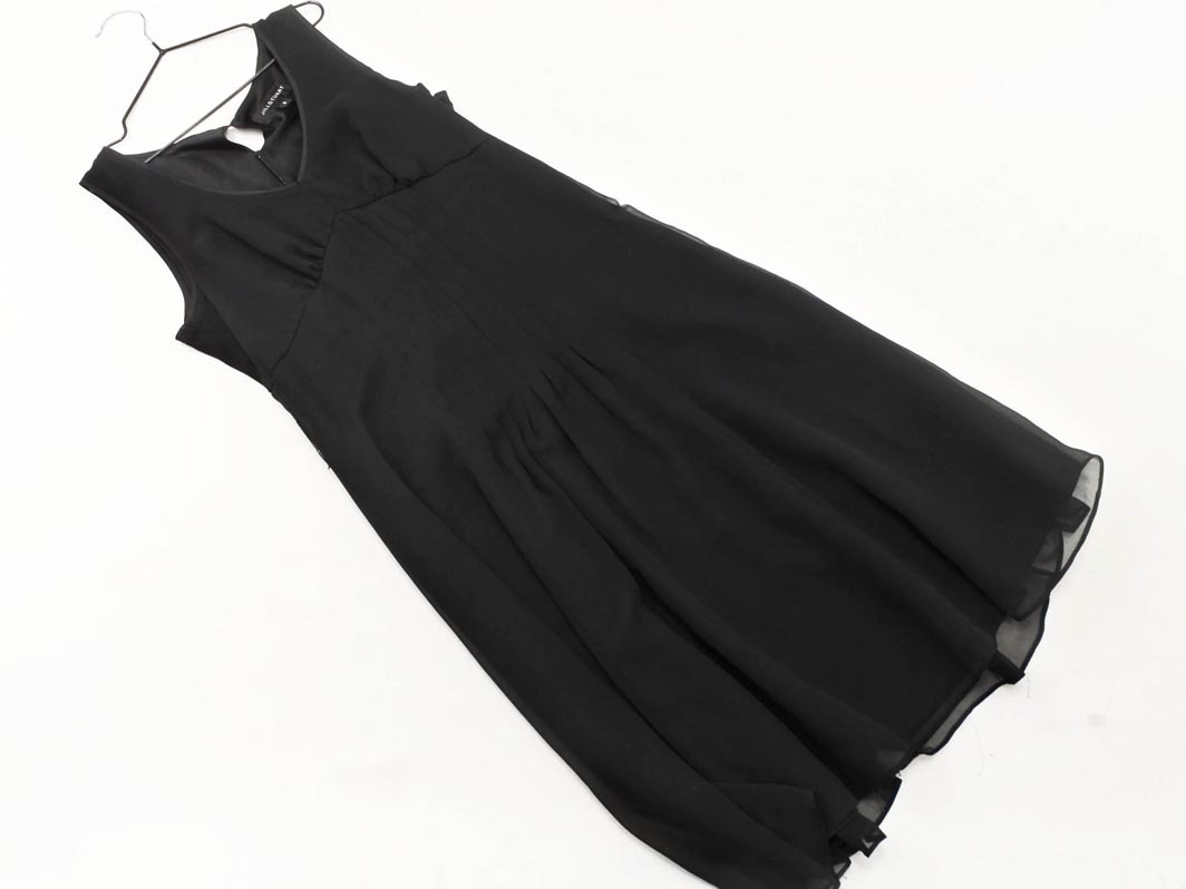 JILLSTUART ジルスチュアート シフォン ノースリーブ Aライン ワンピース size4/黒 ■◆ ☆ fgd0 レディース