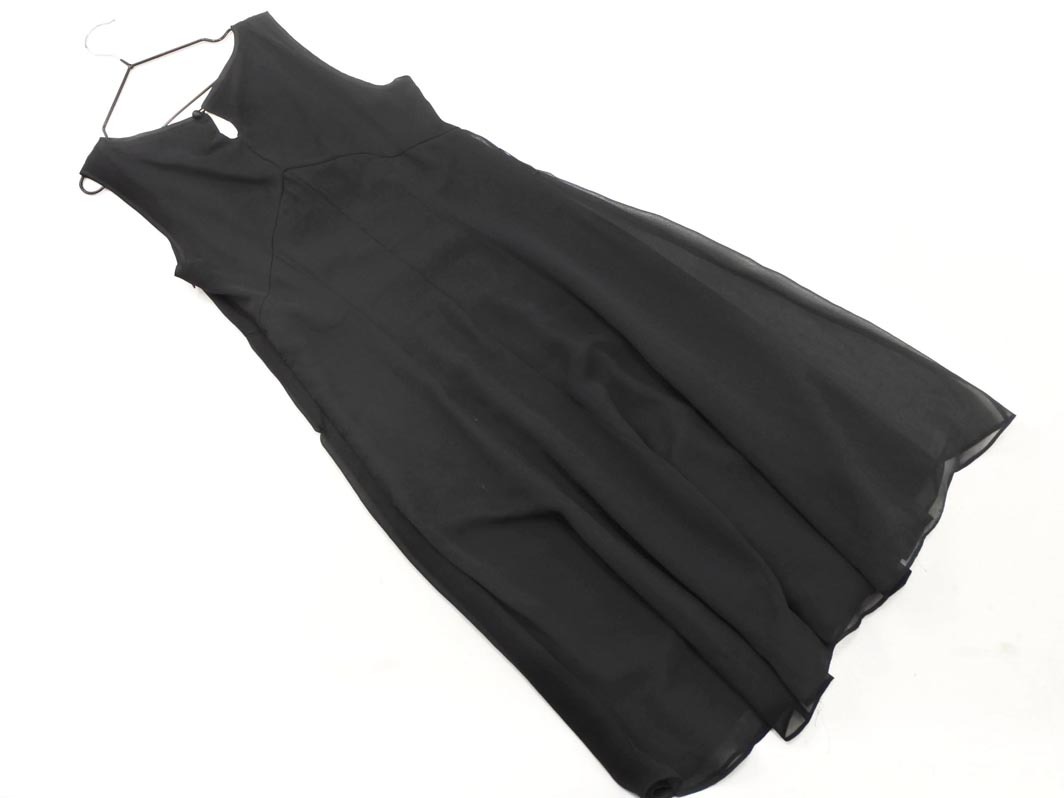 JILLSTUART ジルスチュアート シフォン ノースリーブ Aライン ワンピース size4/黒 ■◆ ☆ fgd0 レディース