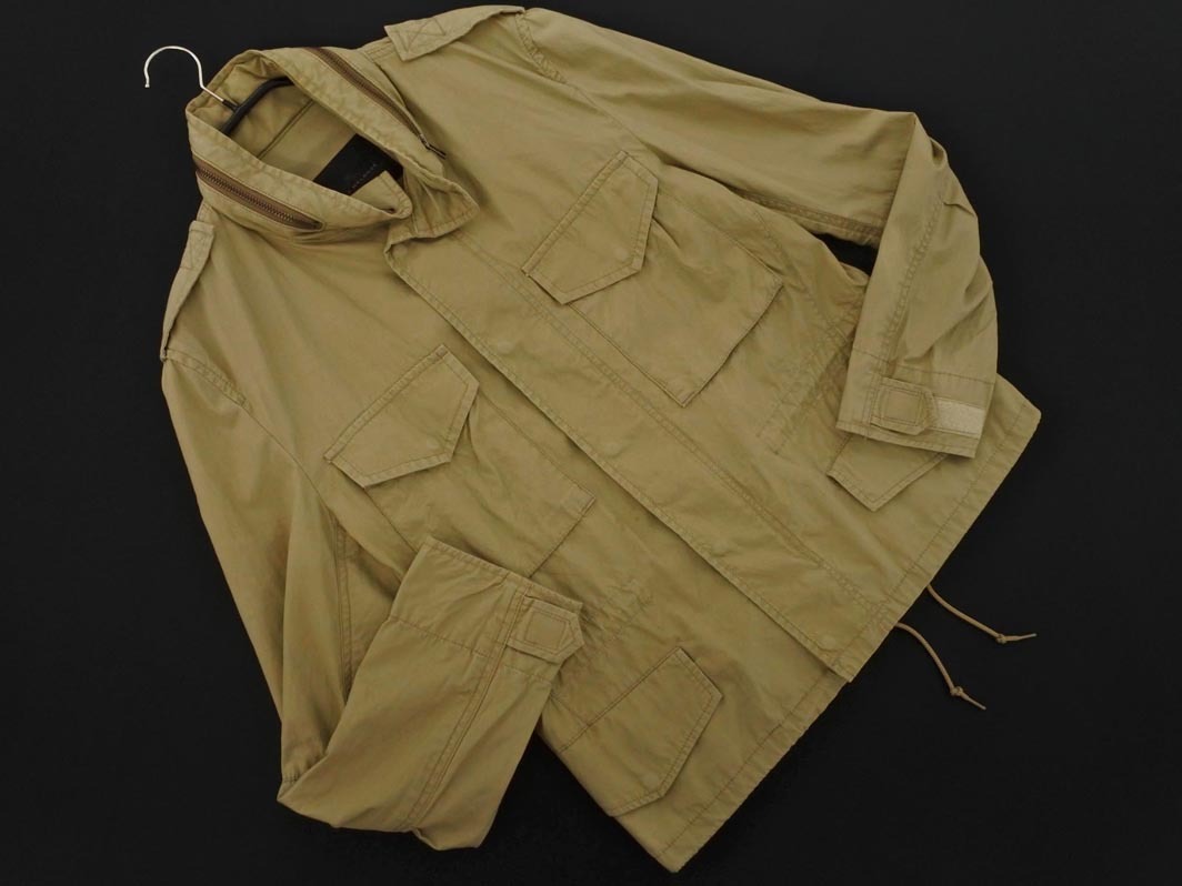 MEN’S MELROSE メンズメルローズ フード収納 スタンドカラー ジャケット size3/ベージュ ■◇ ☆ fgd0 メンズ_画像1