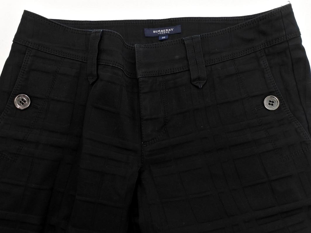 BURBERRY バーバリー チェック パンツ size38/黒 ■■ ☆ fgd0 レディース