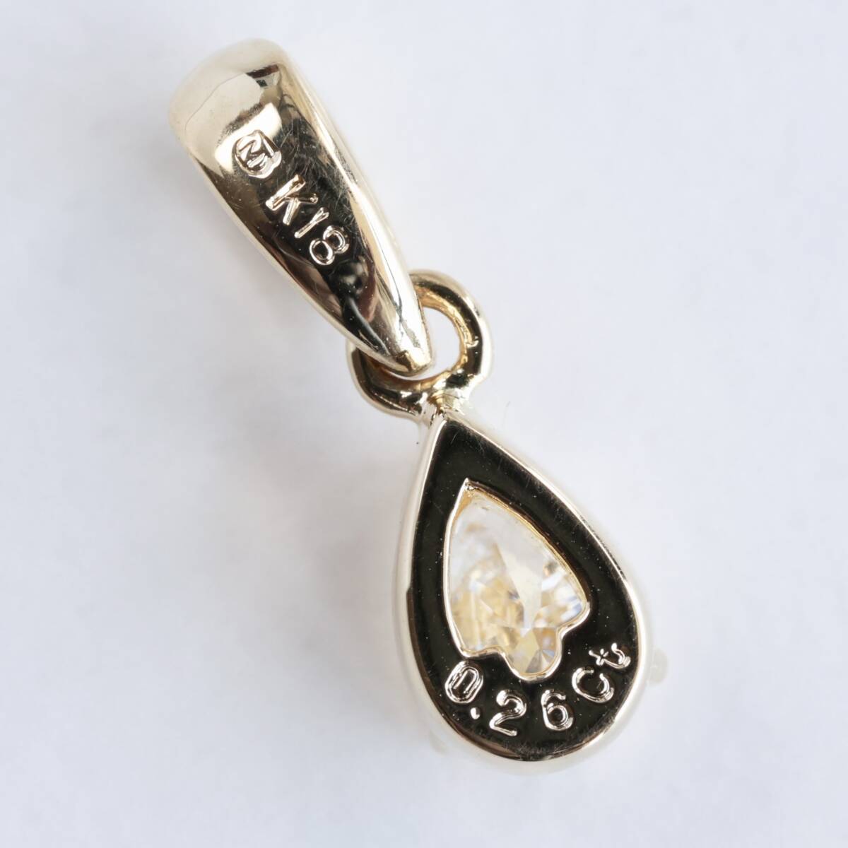 K18 ミキモト ダイヤモンド 0.26ct ペンダントトップ ペアシェイプ 1.0g_画像8