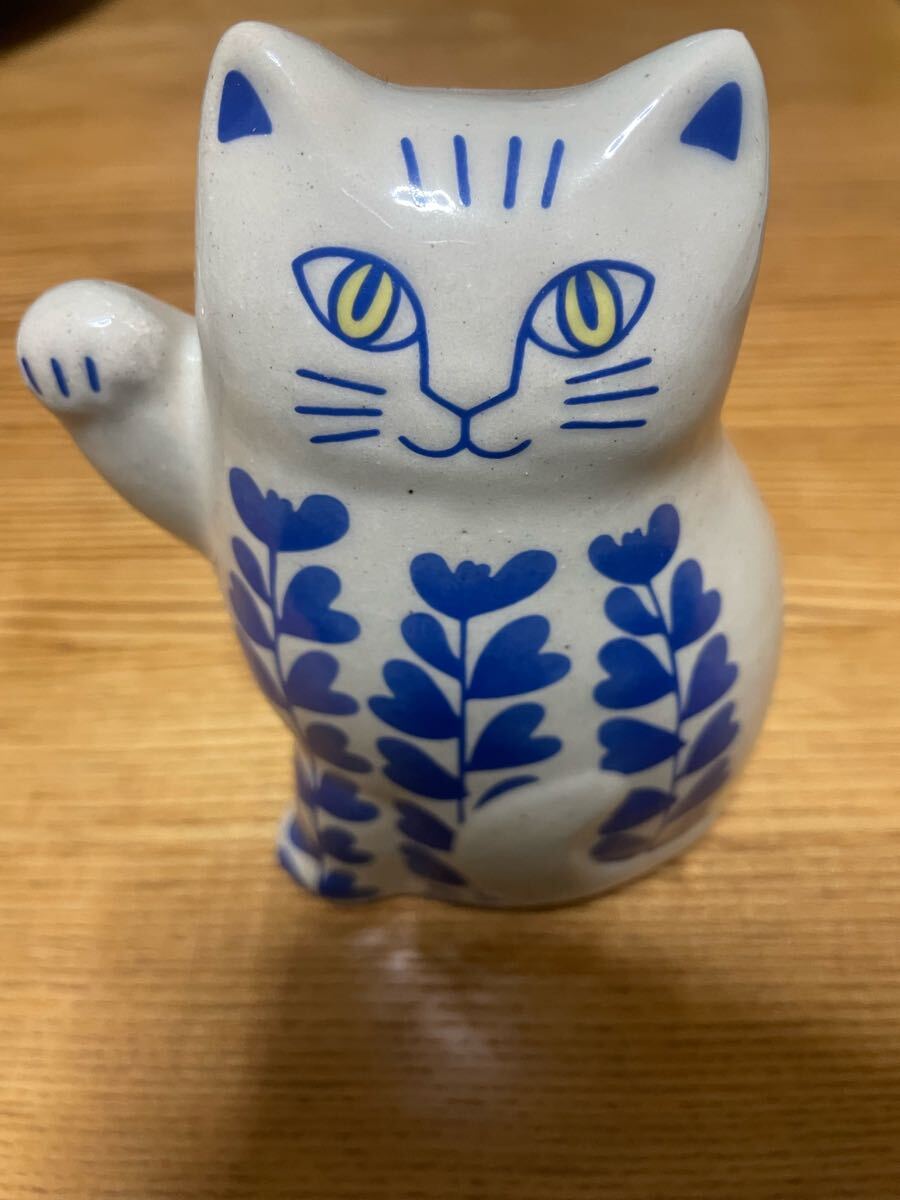 リサラーソン　まねくねこ　大　グリーン　陶器 c81ll700-01.jpg