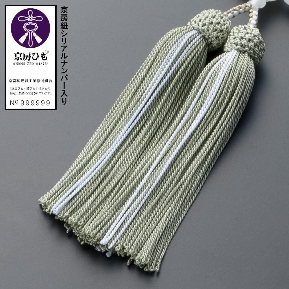 京念珠　数珠　女性用　白オニキス（7mm玉）　2天独山玉　正絹頭付房　数珠袋付　略式数珠_画像5