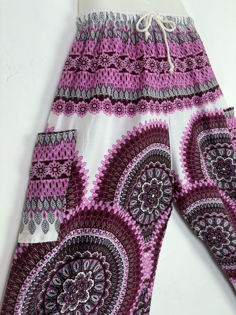 [ новый товар ] Thai брюки Aladdin брюки шаровары для мужчин и женщин искусственный шелк йога массаж пижама лето R рисунок розовый Y662