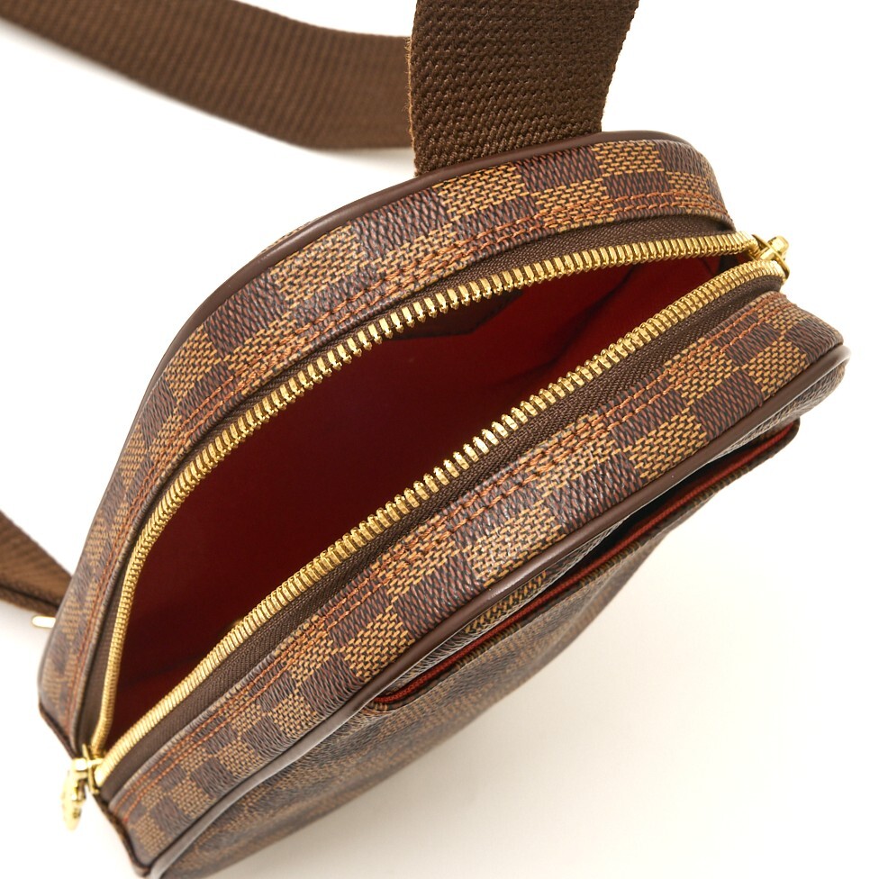 LOUIS VUITTON ルイヴィトン ポシェット・ガンジュ SPオーダー品 N48048 ショルダーバッグ ダミエ・エベヌ×レザー ブラウン×ゴールド_画像6