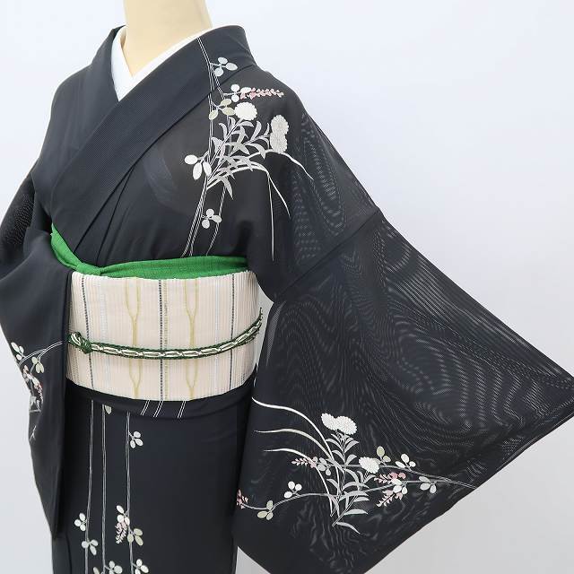 【夏物】スッキリとした大人の雰囲気 絽 訪問着◇裄長トールサイズ 正絹 ゆめsaku】美品 夏着物 正絹 絽 トールサイズ“しじまにも幻想に