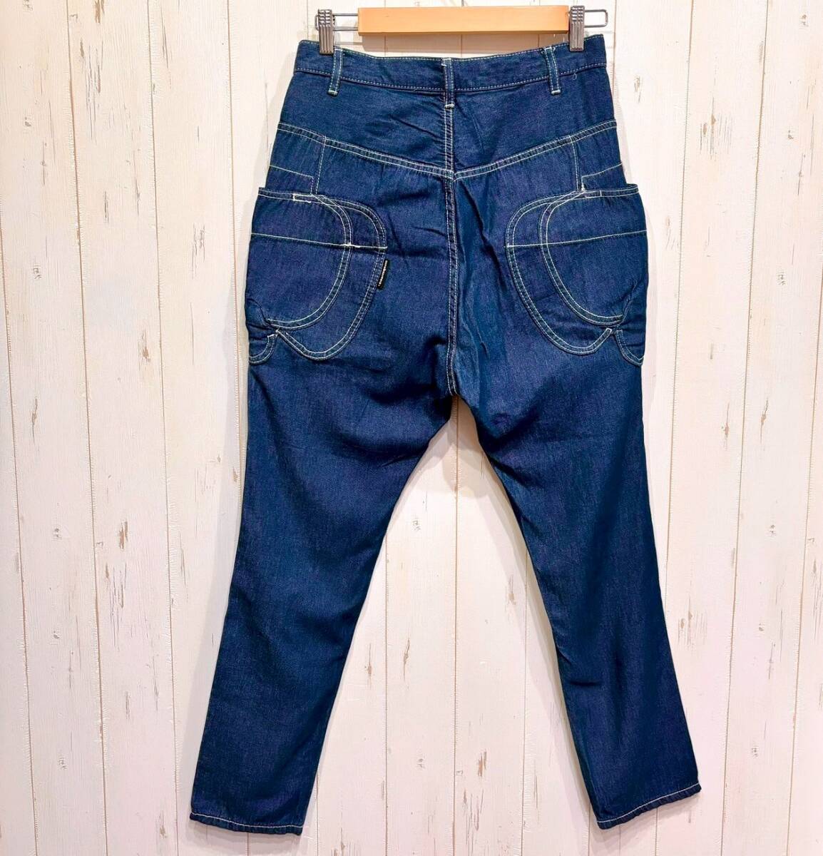 mercibeaucoup, 3 お蝶パン サルエルパンツ デニム レディース 美品 mercibeaucoup メルシーボークー お蝶パン デニム サルエル