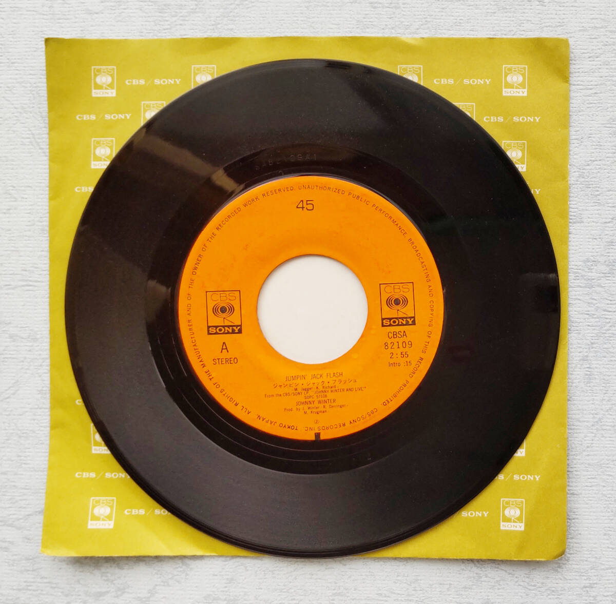 ジョニー・ウインター　『ジャンピング・ジャック・フラッシュ』　EPレコード_画像4