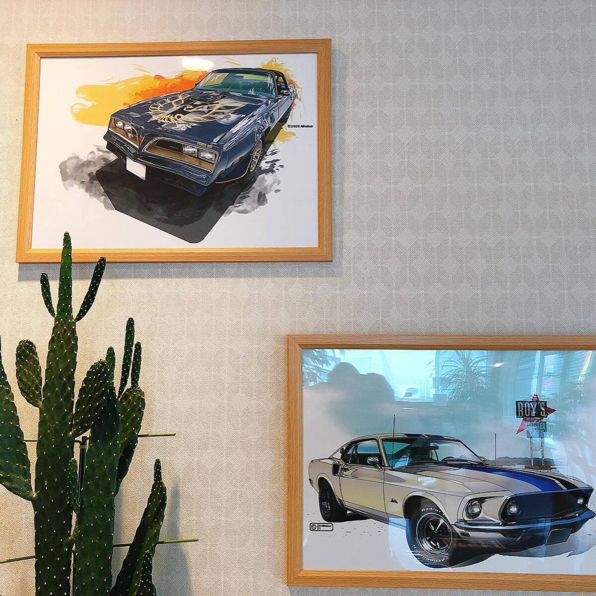 【額縁入りイラスト】FORD THUNDERBIRD 1956【2Lサイズカーイラスト】インテリア小物_画像6