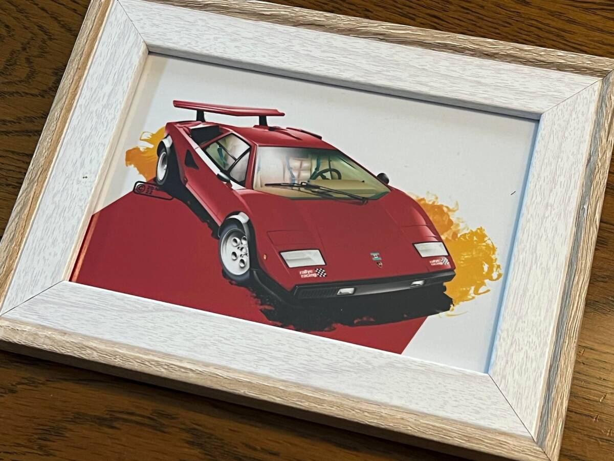 【額縁入りイラスト】FORD THUNDERBIRD 1956【2Lサイズカーイラスト】インテリア小物_画像7