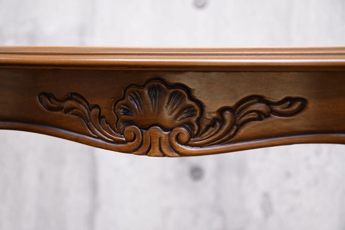 EFK87 イタリア製 象嵌細工 猫脚 コンソールテーブル 彫刻